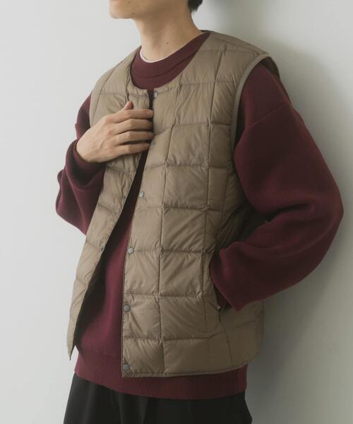 TAION（タイオン）の「TAION　CrewNeck Button Down Vest（ダウンベスト・メンズ・チャコールグレー/カーキ/ブラック/ダークブラウン/ネイビー・LARGE/X-LARGE/MEDIUM）」の16枚目の写真