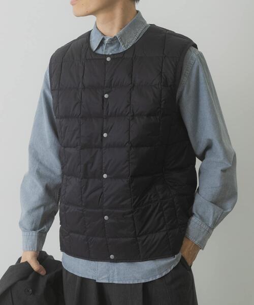TAION（タイオン）の「TAION　CrewNeck Button Down Vest（ダウンベスト・メンズ・チャコールグレー/カーキ/ブラック/ダークブラウン/ネイビー・LARGE/X-LARGE/MEDIUM）」の20枚目の写真