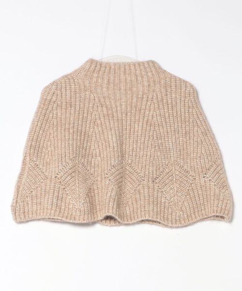 SIPULI(シプリ)の「Cotton Alpaca 木の葉柄ニットケープ(ニット/セーター・レディース・ベージュ/サックスブルー・2)」の3枚目の写真