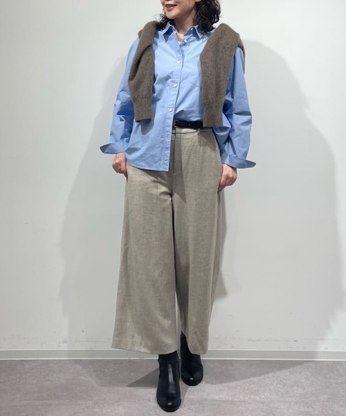 human woman(ヒューマンウーマン)の「◆【ウォッシャブル/3サイズ展開】ツィードツイルガウチョパンツ(その他パンツ・レディース・ベージュ/ネイビー・MEDIUM/LARGE/SMALL)」の6枚目の写真