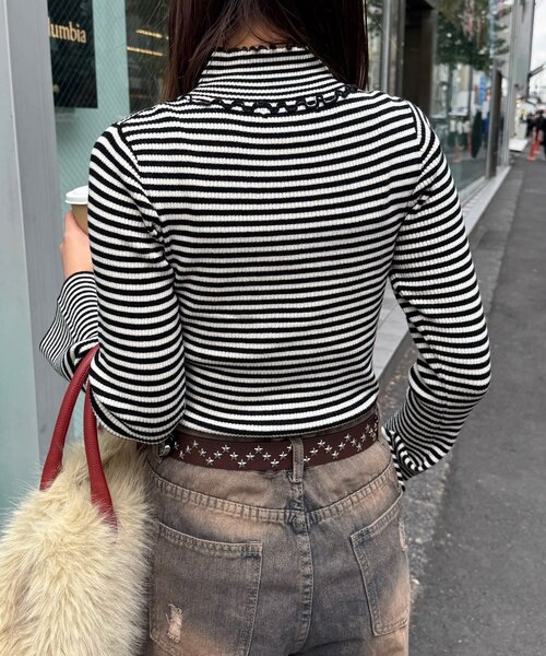 CIAOPANIC（チャオパニック）の「アンチピリングメローニット（ニット/セーター・レディース・イエロー/レッド/ブルー/ブラック/ネイビー/ホワイト・ONE SIZE）」の10枚目の写真