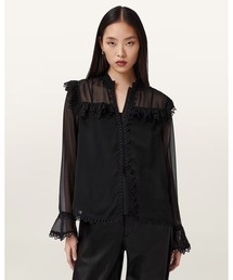オールセインツ-ALLSAINTS-バックレースシアーシャツ ALLSAINTS｜オールセインツのシャツ/ブラウス（レース）通販 - ZOZOTOWN