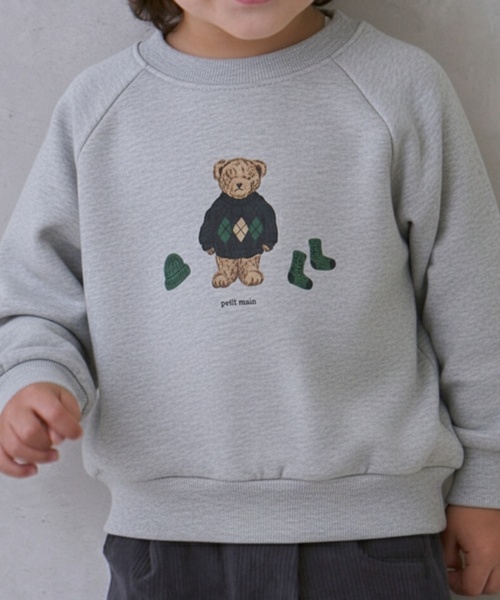 petit main（プティマイン）の「【プティプラ】BOYSトレーナー（スウェット・キッズ・ブルー系その他/ダークグレー/カラフル/レッド/グリーン/クリーム/トップグレー/ホワイト系その他/ベージュ/黄緑系・90cm/80ｃｍ/100cm/130cm/120cm/110cm）」の2枚目の写真