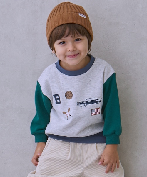 petit main（プティマイン）の「【プティプラ】BOYSトレーナー（スウェット・キッズ・ブルー系その他/ダークグレー/カラフル/レッド/グリーン/クリーム/トップグレー/ホワイト系その他/ベージュ/黄緑系・90cm/80ｃｍ/100cm/130cm/120cm/110cm）」の7枚目の写真