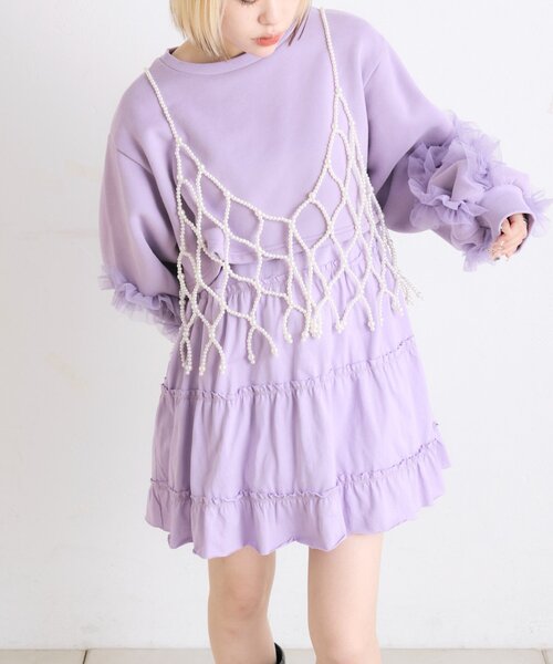 w closet（ダブルクローゼット）の「パールビスチェ（その他・レディース・オフホワイト・FREE）」の2枚目の写真