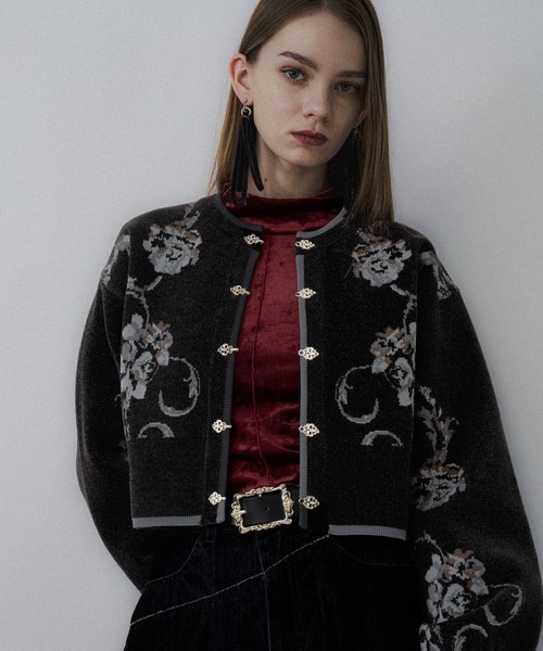 チャイナガラモールニットカーディガン(HARE)（カーディガン/ボレロ