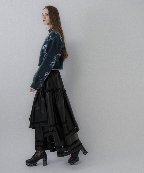 HARE（ハレ）の「チャイナガラモールニットカーディガン(HARE)（カーディガン/ボレロ・レディース・グレー/ブラック/グリーン・FREE）」の10枚目の写真