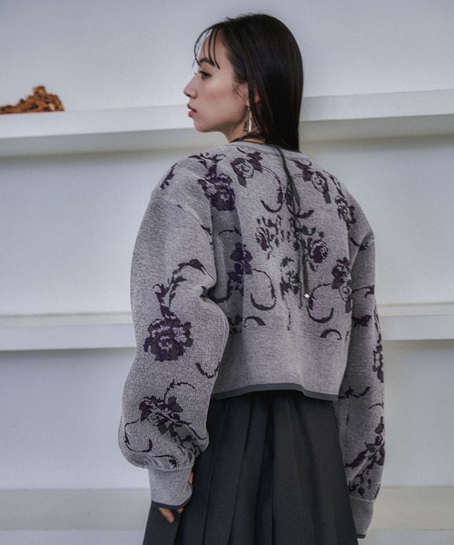 HARE（ハレ）の「チャイナガラモールニットカーディガン(HARE)（カーディガン/ボレロ・レディース・グレー/ブラック/グリーン・FREE）」の21枚目の写真