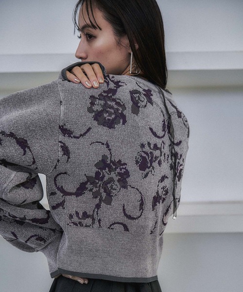 HARE（ハレ）の「チャイナガラモールニットカーディガン(HARE)（カーディガン/ボレロ・レディース・グレー/ブラック/グリーン・FREE）」の22枚目の写真