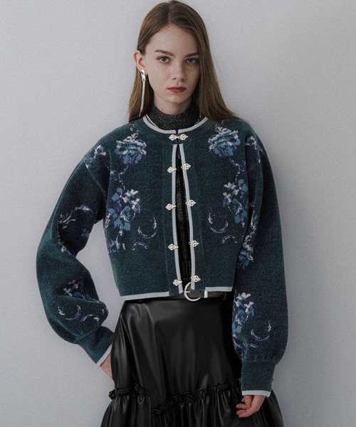 チャイナガラモールニットカーディガン(HARE)（カーディガン/ボレロ