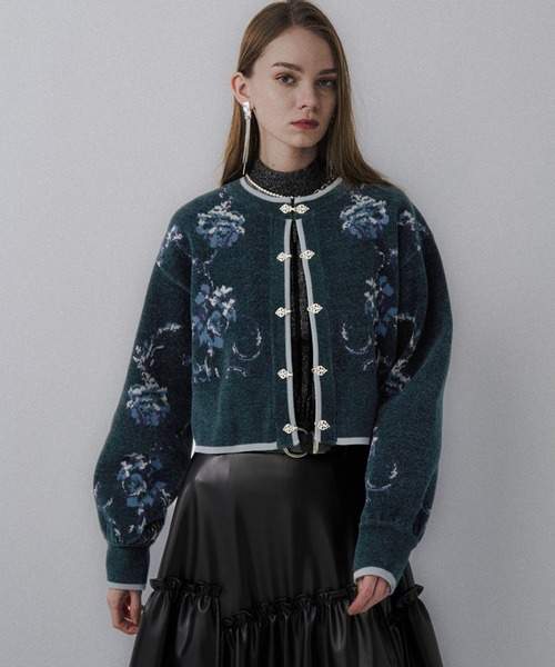 チャイナガラモールニットカーディガン(HARE)（カーディガン/ボレロ