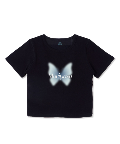 ASTRAL PROJECTION(アストラルプロジェクション)の「マリポサスーピマスパンクロップTシャツ_ブラック(Tシャツ/カットソー・レディース・その他・LARGE/MEDIUM/SMALL)」の2枚目の写真