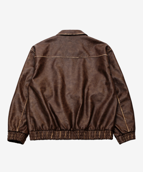 GOLDEN SNSHINE（ゴールデン サンシャイン）の「Washed leather bomber jacket_Brown（ライダースジャケット・メンズ・その他・SMALL/MEDIUM/LARGE）」の3枚目の写真