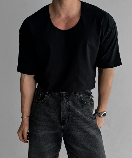 BOWLOW PRODUCT（バウロープロダクト）の「コットンUネックTシャツ[ブラック]（Tシャツ/カットソー・メンズ・その他・MEDIUM/LARGE/X-LARGE）」の2枚目の写真