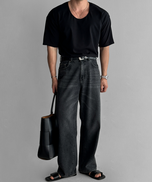 BOWLOW PRODUCT（バウロープロダクト）の「コットンUネックTシャツ[ブラック]（Tシャツ/カットソー・メンズ・その他・MEDIUM/LARGE/X-LARGE）」の5枚目の写真