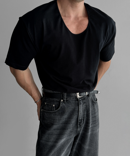 BOWLOW PRODUCT（バウロープロダクト）の「コットンUネックTシャツ[ブラック]（Tシャツ/カットソー・メンズ・その他・MEDIUM/LARGE/X-LARGE）」の6枚目の写真