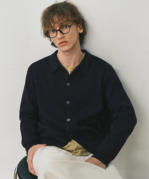 WEDNESDAY OASIS(ウェンズデーオアシス)の「オールウェイズウォッシャブルカラーニットカーディガン_NAVY(WC25-KN45)(カーディガン/ボレロ・メンズ・ネイビー・MEDIUM/LARGE)」の3枚目の写真