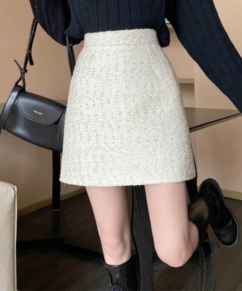 gossip!ロサンゼルス(ゴシップロサンゼルス)の「Y2KガーリーAラインミニスカート(インショ付き)(スカート・レディース・ラベンダー/オフホワイト・S/M)」の12枚目の写真