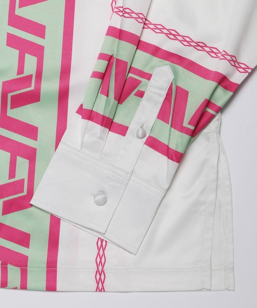 VANQUISH(ヴァンキッシュ)の「VANQUISH / VA トライバルボーダー デザインシャツ(シャツ/ブラウス・メンズ・ライトピンク/オレンジ・M/L)」の6枚目の写真