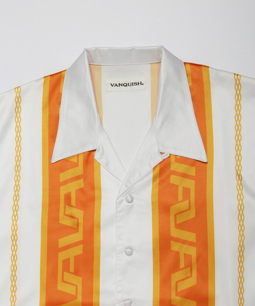 VANQUISH(ヴァンキッシュ)の「VANQUISH / VA トライバルボーダー デザインシャツ(シャツ/ブラウス・メンズ・ライトピンク/オレンジ・M/L)」の8枚目の写真