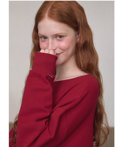 MICANE(ミケーネ)の「フォーリングラブオフショルダーティ(Tシャツ/カットソー・レディース・チャコール/レッド・SMALL/MEDIUM/LARGE/X-LARGE)」の9枚目の写真
