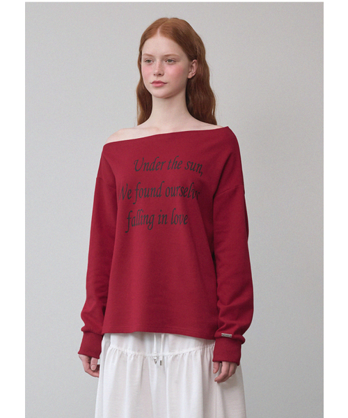 MICANE(ミケーネ)の「フォーリングラブオフショルダーティ(Tシャツ/カットソー・レディース・チャコール/レッド・SMALL/MEDIUM/LARGE/X-LARGE)」の10枚目の写真