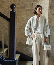 BALLSEY（ボールジィ）の「ボタニカルジャカード トラペーズコート（ノーカラーコート）」