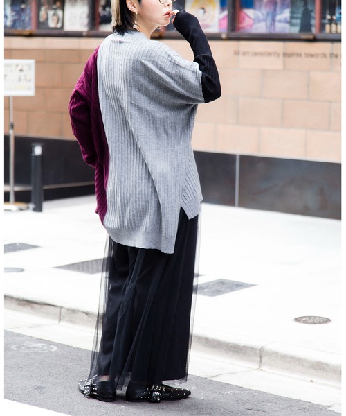 OSMOSIS(オズモーシス)の「切替ニットプルオーバー(ニット/セーター・レディース・ブラック/グリーン/グレー・ONE SIZE)」の8枚目の写真