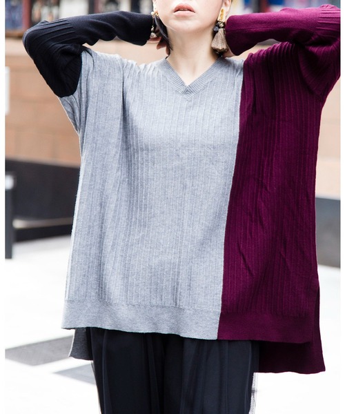 OSMOSIS(オズモーシス)の「切替ニットプルオーバー(ニット/セーター・レディース・ブラック/グリーン/グレー・ONE SIZE)」の10枚目の写真
