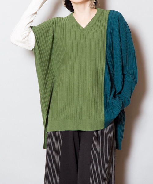 OSMOSIS(オズモーシス)の「切替ニットプルオーバー(ニット/セーター・レディース・ブラック/グリーン/グレー・ONE SIZE)」の19枚目の写真