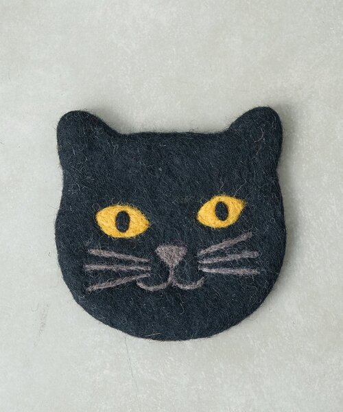 BIRTHDAY BAR（バースデイバー）の「フェルトキャット　コースター　猫（ランチョンマット/テーブルウェア・レディース・ベージュ/グレー/ブラック・0）」の2枚目の写真