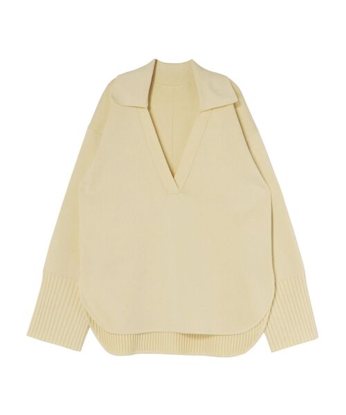 ELENDEEK（エレンディーク）の「スキッパ―オーバーニット（ニット/セーター・レディース・オフホワイト/イエロー/ネイビー・FREE）」の6枚目の写真