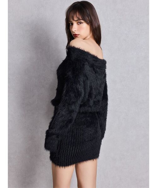 GYDA（ジェイダ）の「オフショルデザインシャギーニットワンピース（ワンピース・レディース・ベージュ/ブラック/オフホワイト・FREE）」の22枚目の写真