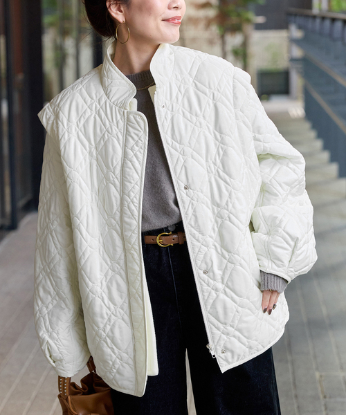 セール】ウォッシャブル / レイヤードキルティングブルゾン（ブルゾン