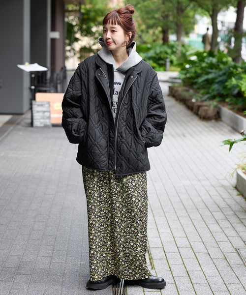 セール】ウォッシャブル / レイヤードキルティングブルゾン（ブルゾン