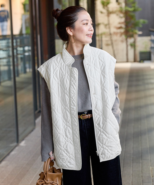 セール】ウォッシャブル / レイヤードキルティングブルゾン（ブルゾン