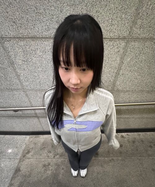FDR(エフディーアール)の「Vintage Check Applique Track Zip-Up M.Gray(ナイロンジャケット・レディース・ライトグレー・SMALL)」の10枚目の写真