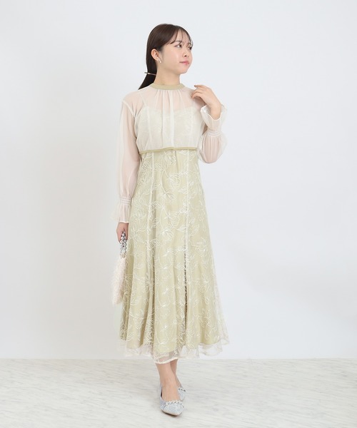 TRUDEA(トルディア)の「配色ボレロ×レースキャミワンピース(ドレス・レディース・ブラック/ブラウン/ミント/イエロー・MEDIUM/SMALL)」の4枚目の写真