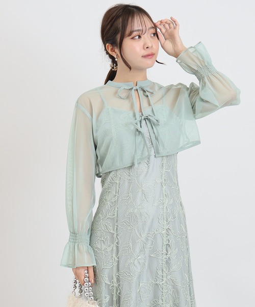 TRUDEA(トルディア)の「配色ボレロ×レースキャミワンピース(ドレス・レディース・ブラック/ブラウン/ミント/イエロー・MEDIUM/SMALL)」の20枚目の写真