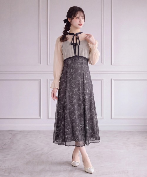 TRUDEA(トルディア)の「配色ボレロ×レースキャミワンピース(ドレス・レディース・ブラック/ブラウン/ミント/イエロー・MEDIUM/SMALL)」の5枚目の写真