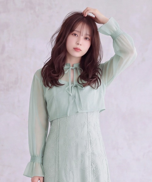 TRUDEA(トルディア)の「配色ボレロ×レースキャミワンピース(ドレス・レディース・ブラック/ブラウン/ミント/イエロー・MEDIUM/SMALL)」の18枚目の写真