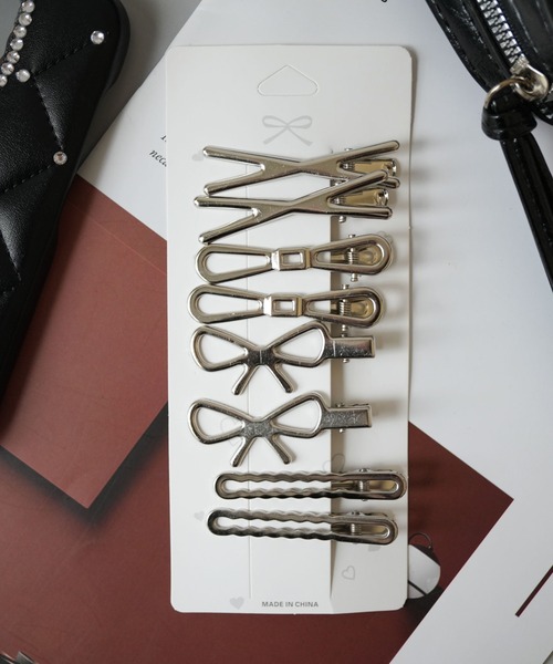 Port / ポート 】 ニュアンス シルバー メタル セット ヘアピン