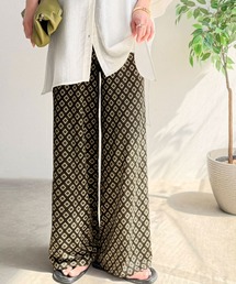 classicalelf（クラシカルエルフ）の「【接触冷感・UVカット機能付き】楽したい夏の日、コーデの主役にもってこいの一本!紐付き総柄スリムイージーパンツ（その他パンツ）」