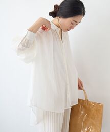 le.coeur blanc | 《WEB限定アイテム》バックギャザーオーバーシャツ(シャツ/ブラウス)