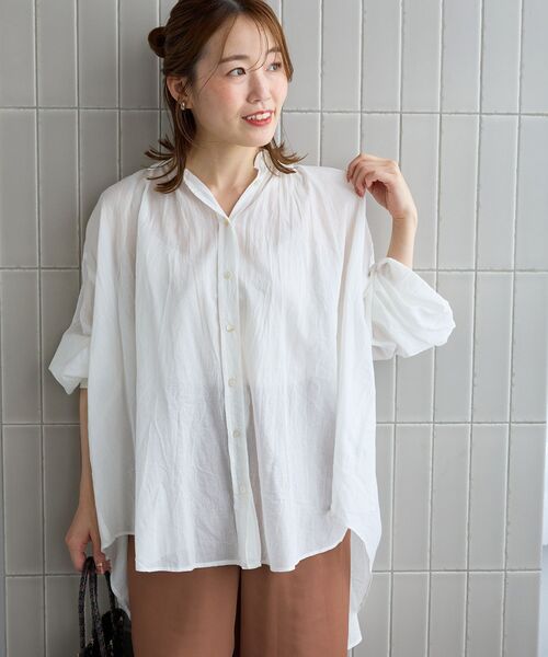 le.coeur blanc(ルクールブラン)の「《WEB限定アイテム》バックギャザーオーバーシャツ(シャツ/ブラウス・レディース・サックスブルー/アイボリー/チャコールグレー/ベージュ・38)」の15枚目の写真