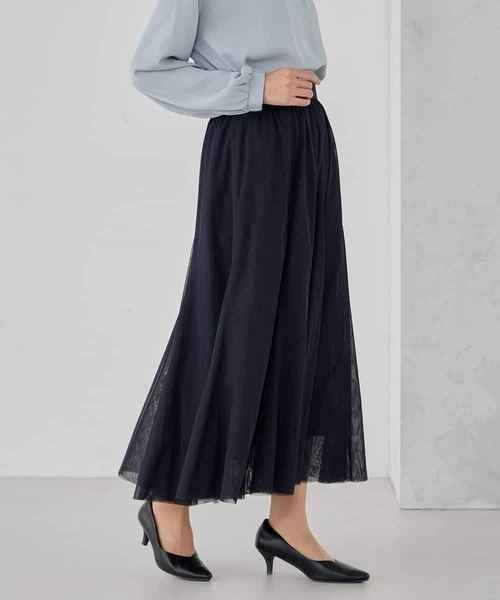 a.v.v(アーヴェヴェ)の「【洗える】チュールマーメイドスカート(スカート・レディース・アイボリー/ネイビー/ブラック・34/36/38/40/42)」の5枚目の写真