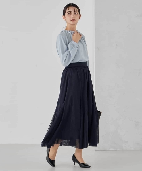 a.v.v(アーヴェヴェ)の「【洗える】チュールマーメイドスカート(スカート・レディース・アイボリー/ネイビー/ブラック・34/36/38/40/42)」の6枚目の写真