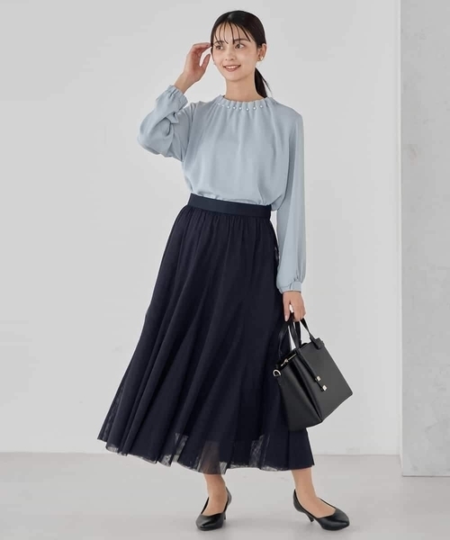 a.v.v(アーヴェヴェ)の「【洗える】チュールマーメイドスカート(スカート・レディース・アイボリー/ネイビー/ブラック・34/36/38/40/42)」の7枚目の写真