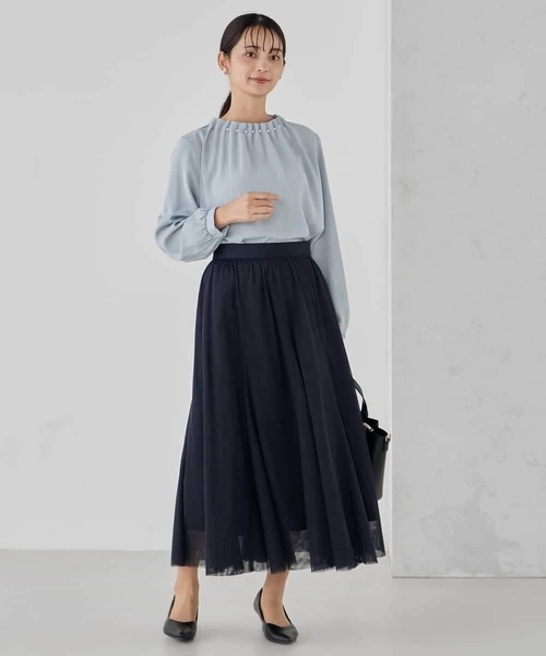 a.v.v(アーヴェヴェ)の「【洗える】チュールマーメイドスカート(スカート・レディース・アイボリー/ネイビー/ブラック・34/36/38/40/42)」の9枚目の写真