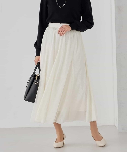 a.v.v(アーヴェヴェ)の「【洗える】チュールマーメイドスカート(スカート・レディース・アイボリー/ネイビー/ブラック・34/36/38/40/42)」の13枚目の写真